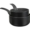 Sale Casserole noire à induction effet pierre x2 Cuisson