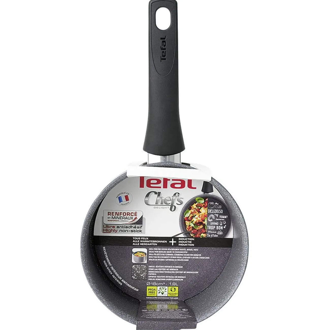 Hot Casserole Tefal antiadhésive aluminium effet pierre Ø 18 cm Cuisson