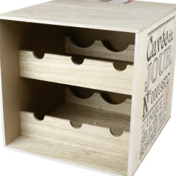 Discount Cave à vin en bois pour 6 bouteilles Rangement De Cuisine