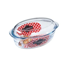 Sale Cocotte ovale en verre transparent 4 L Cuisson