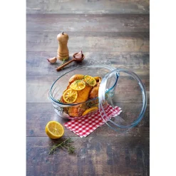 Sale Cocotte ovale en verre transparent 4 L Cuisson