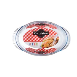 Sale Cocotte ovale en verre transparent 4 L Cuisson