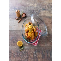 Sale Cocotte ovale en verre transparent 4 L Cuisson