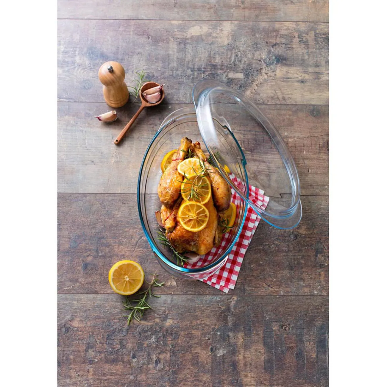 Sale Cocotte ovale en verre transparent 4 L Cuisson