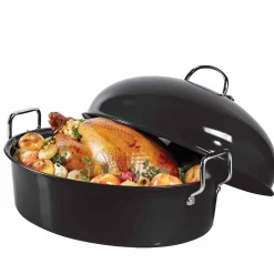 Online Cocotte ovale XXL en fonte d'acier spécial volailles Cuisson