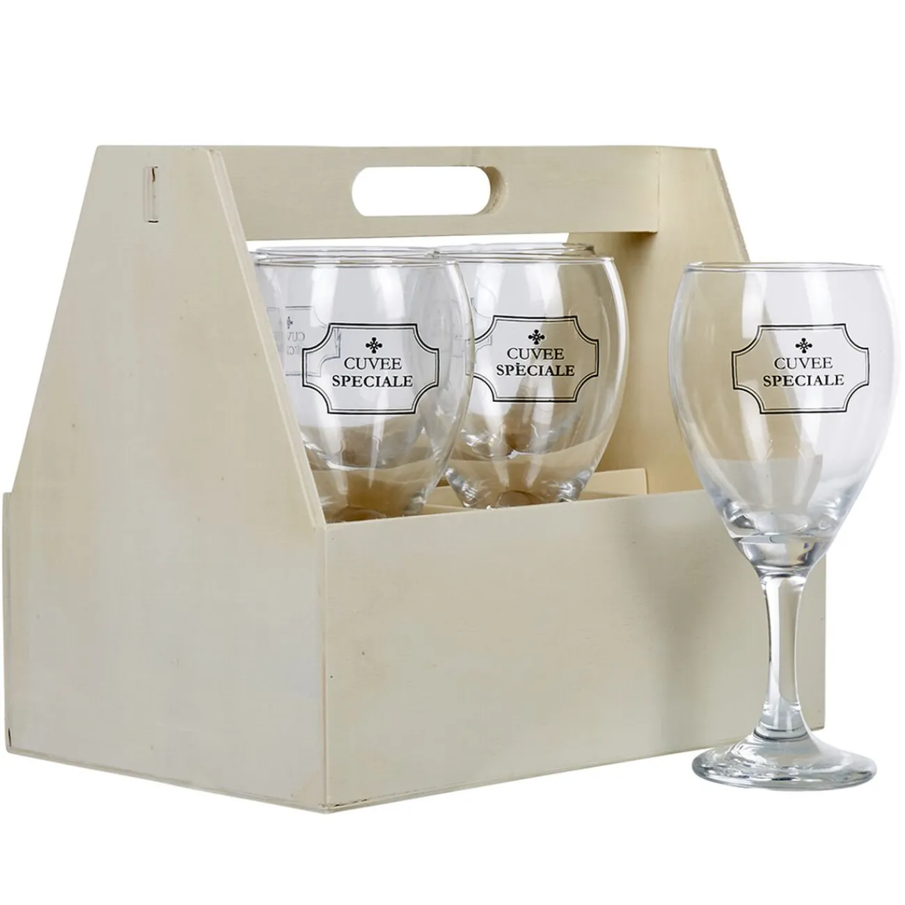 Best Coffret en bois avec 6 verres à vin "cuvée spéciale" Vaisselle Et Accessoires De Table
