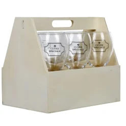 Best Coffret en bois avec 6 verres à vin "cuvée spéciale" Vaisselle Et Accessoires De Table