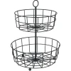 Discount Corbeille à fruits 2 niveaux métal noir Ø28xH38cm Rangement De Cuisine