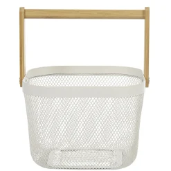 Discount Corbeille à fruits avec anse métal blanc naturel Rangement De Cuisine