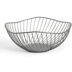 Best Corbeille à fruits design filaire métal noir Ø25xH12cm Rangement De Cuisine