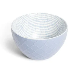 Outlet Coupelle porcelaine motif tissé blanc et bleu pastel Ø13xH7,2cm Vaisselle Et Accessoires De Table