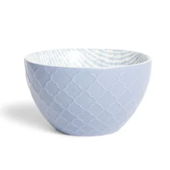Outlet Coupelle porcelaine motif tissé blanc et bleu pastel Ø13xH7,2cm Vaisselle Et Accessoires De Table