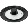 Hot Couvercle en verre avec contour silicone noir Ø 21 cm Cuisson
