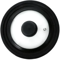 Hot Couvercle en verre avec contour silicone noir Ø 21 cm Cuisson