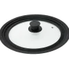 Clearance Couvercle en verre avec contour silicone noir Ø 30 cm Cuisson