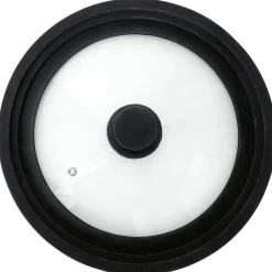 Clearance Couvercle en verre avec contour silicone noir Ø 30 cm Cuisson