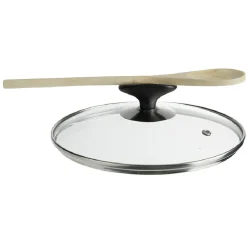 Hot Couvercle verre trempé anti éclaboussures poignée repose ustensile Ø20 Cuisson