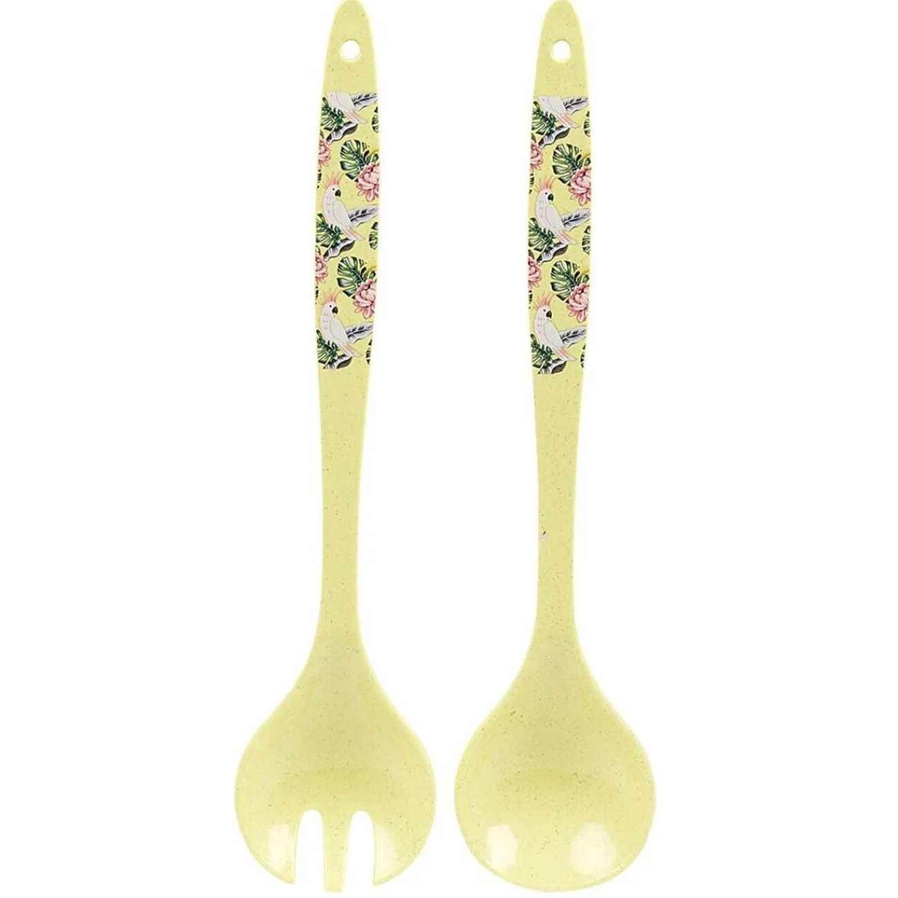 Sale Couverts à salade décor oiseau tropical Préparation Culinaire