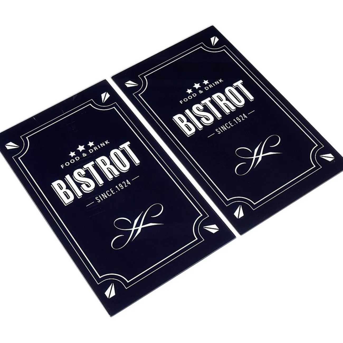 Online Couvre plaque planche à découper en verre design Bistrot x2 Cuisson