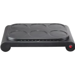 Hot Crêpière 6 personnes aluminium noir 1000W Petit Électroménager