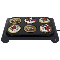 Hot Crêpière 6 personnes aluminium noir 1000W Petit Électroménager