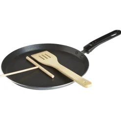 Outlet Crêpière grise et noire avec ustensiles Cuisson