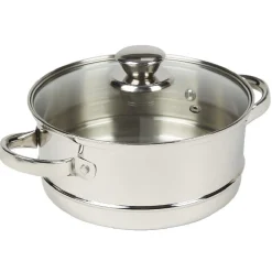 Discount Cuit-vapeur à 2 niveaux acier inoxydable ø 20 cm Petit Électroménager