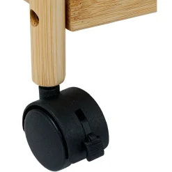 Online Desserte 3 niveaux à roulettes bambou et MDF 51,5x22,5xH71cm Rangement De Cuisine