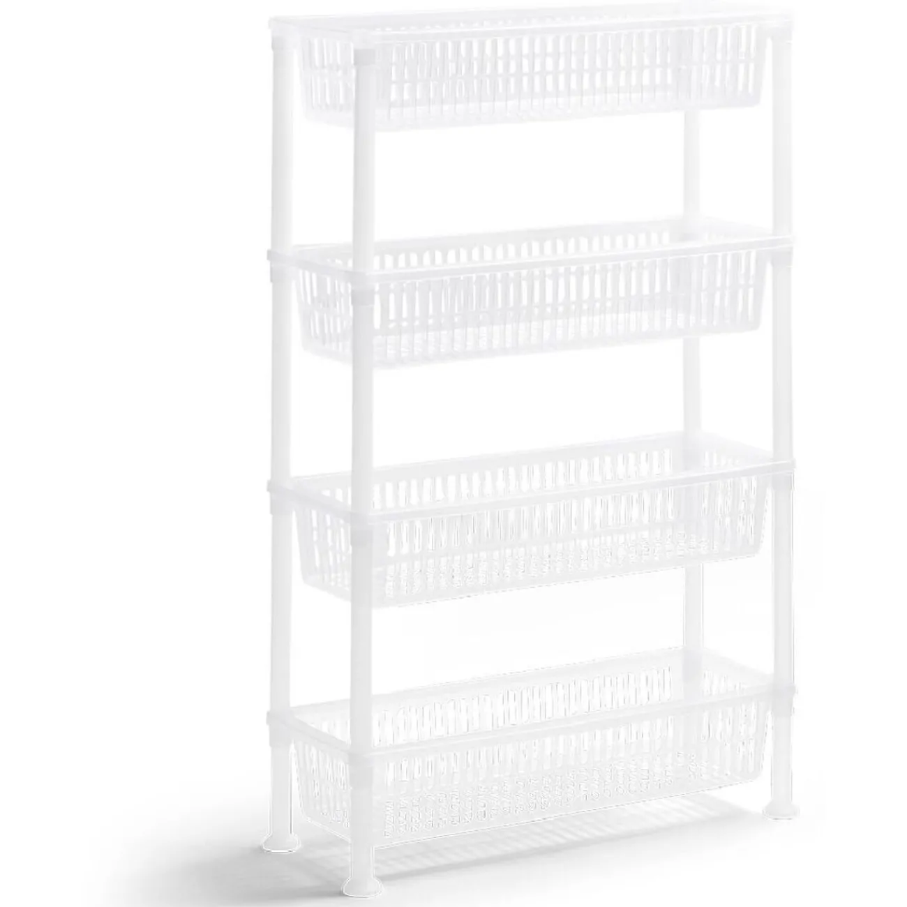 Desserte 4 niveaux plastique transparent 50x19,5xH82cm Rangement De Cuisine