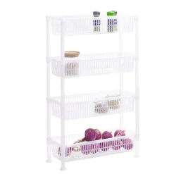 Desserte 4 niveaux plastique transparent 50x19,5xH82cm Rangement De Cuisine