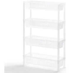 Desserte 4 niveaux plastique transparent 50x19,5xH82cm Rangement De Cuisine