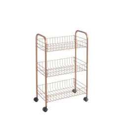 Discount Desserte à roulette Metaltex 3 étages orange cuivré Rangement De Cuisine