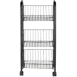 Online Desserte à roulettes 3 niveaux métal noir Rangement De Cuisine