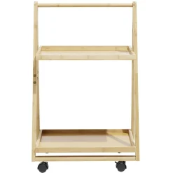 Discount Desserte à roulettes bambou 2 niveaux 50x38xH78cm Rangement De Cuisine