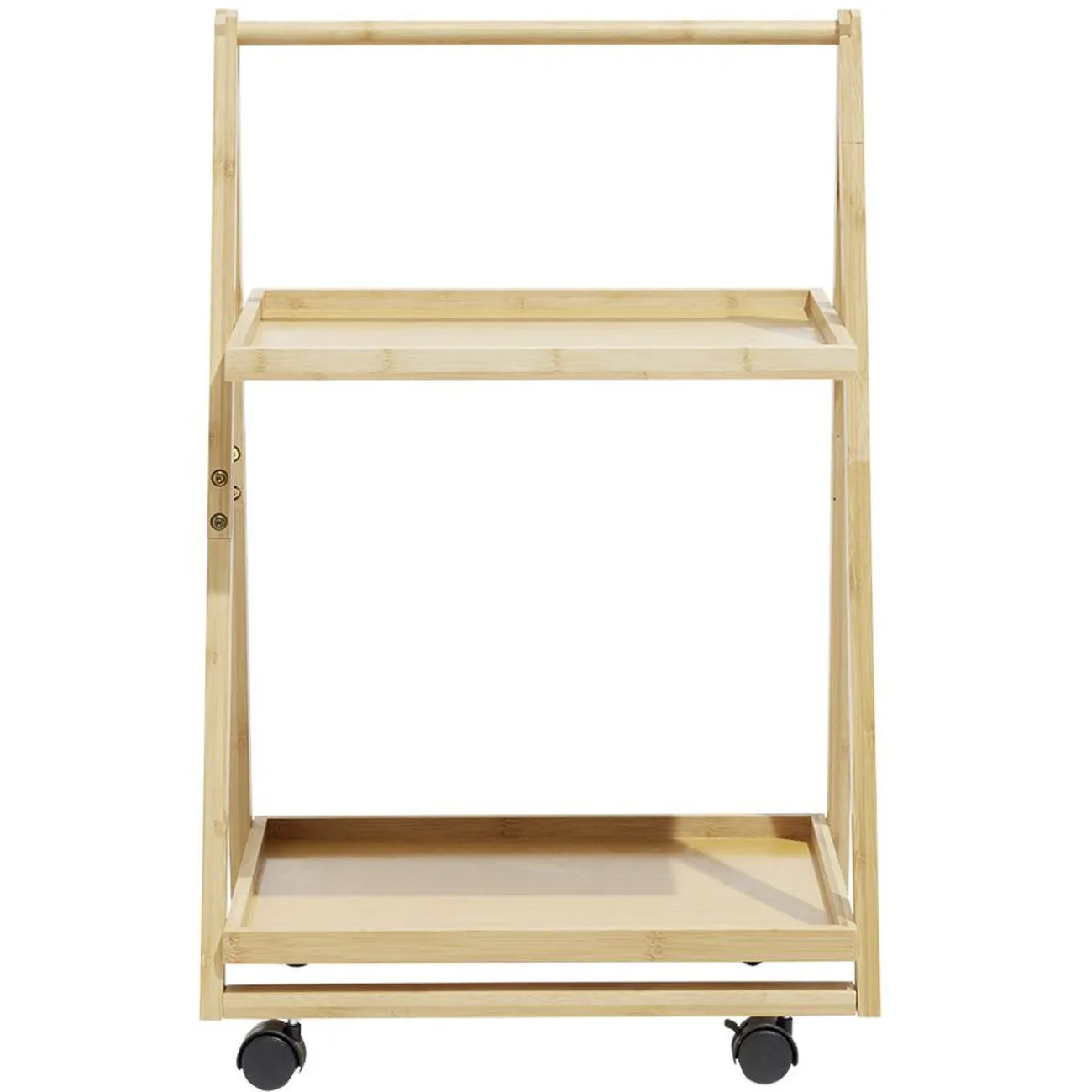 Discount Desserte à roulettes bambou 2 niveaux 50x38xH78cm Rangement De Cuisine