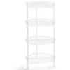 Desserte d'angle 4 niveaux plastique transparent 38x33xH82cm Rangement De Cuisine