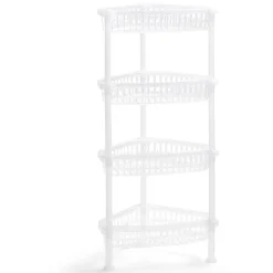 Desserte d'angle 4 niveaux plastique transparent 38x33xH82cm Rangement De Cuisine