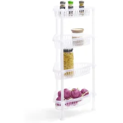 Desserte d'angle 4 niveaux plastique transparent 38x33xH82cm Rangement De Cuisine