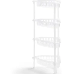 Desserte d'angle 4 niveaux plastique transparent 38x33xH82cm Rangement De Cuisine