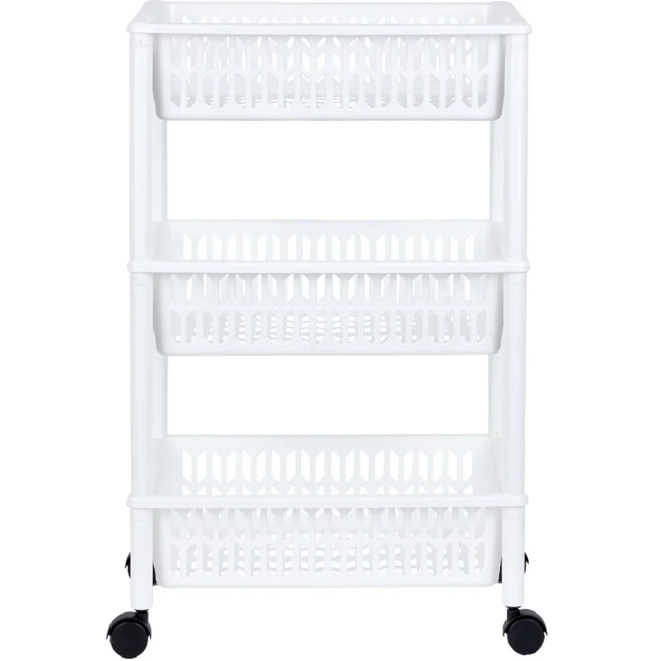 Desserte de cuisine 3 niveaux panières blanches Rangement De Cuisine