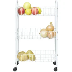 Best Desserte de cuisine 3 niveaux blanc Rangement De Cuisine