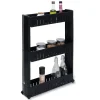 Discount Desserte de cuisine à roulettes 3 niveaux noir 54,5x12,5xH.72cm Rangement De Cuisine