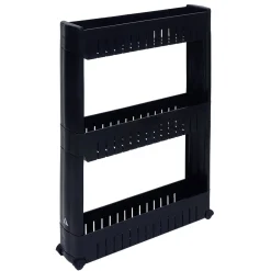 Discount Desserte de cuisine à roulettes 3 niveaux noir 54,5x12,5xH.72cm Rangement De Cuisine