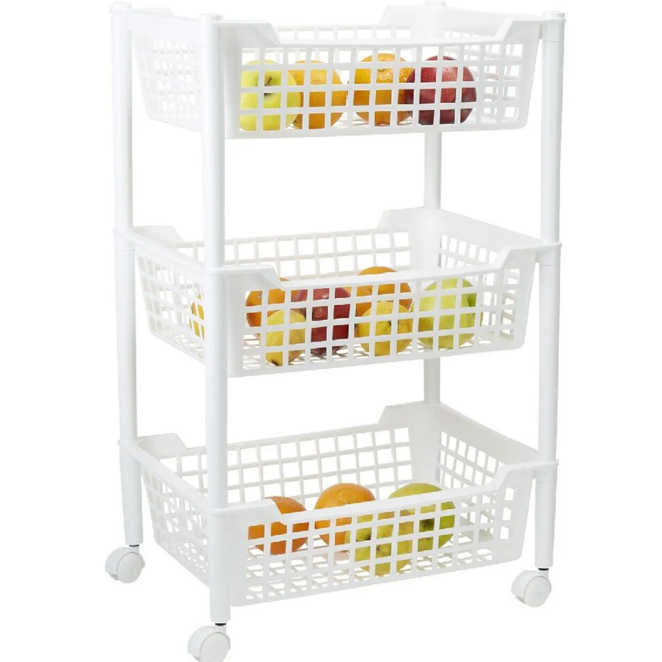 Best Desserte de cuisine 3 étages blanc Rangement De Cuisine