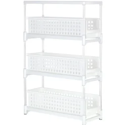 Sale Desserte de cuisine 3 tiroirs coulissants blanc Rangement De Cuisine