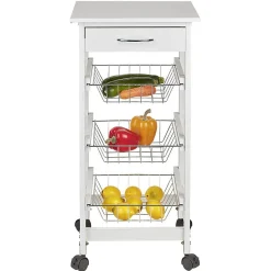 Best Desserte de cuisine mdf métal blanc gris Rangement De Cuisine