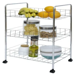 Desserte en métal 3 niveaux - 35,5xH66,5x26cm Rangement De Cuisine
