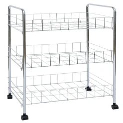 Desserte en métal 3 niveaux - 35,5xH66,5x26cm Rangement De Cuisine