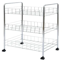 Desserte en métal 3 niveaux - 35,5xH66,5x26cm Rangement De Cuisine