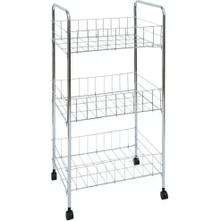 Desserte en métal 3 niveaux - 35,5xH66,5x26cm Rangement De Cuisine